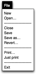 the file menu wit just print in it